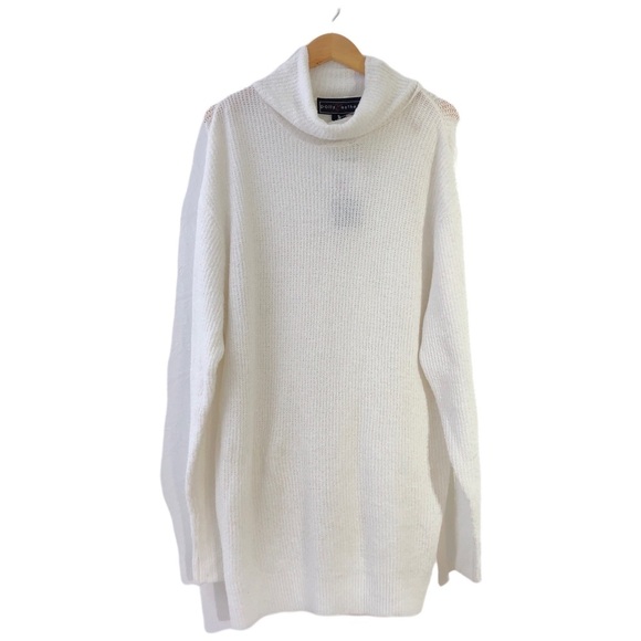 Polly & Esther White Ribbed Crochet Knit Long Sleeve Sweater M - Picture 1 of 4